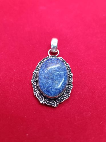 Lapis Lazuli Gemstone  925 Sterling Silver Jewelry Anhänger 4,5cm